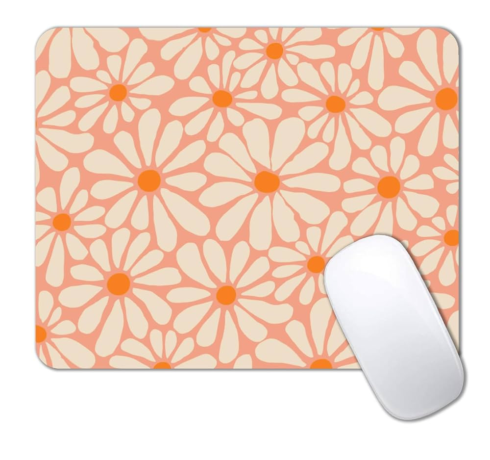 IMAYONDIA Cute Pink Mouse Pad, Daisy Flowers Mouse Pad, Aesthetic Modern Art Mousepad, Abstract D... | Amazon (US)