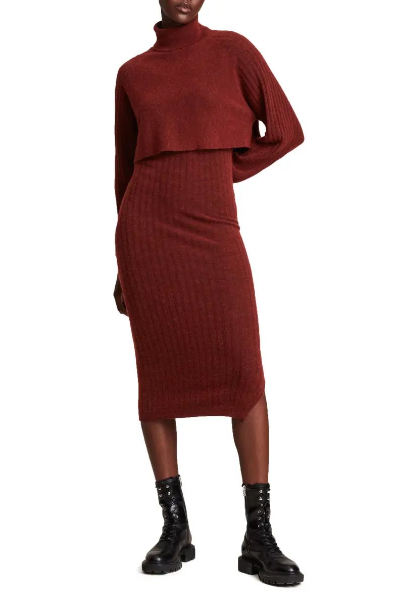 Margot Long Sleeve Wool & Alpaca Blend Dress | Nordstrom