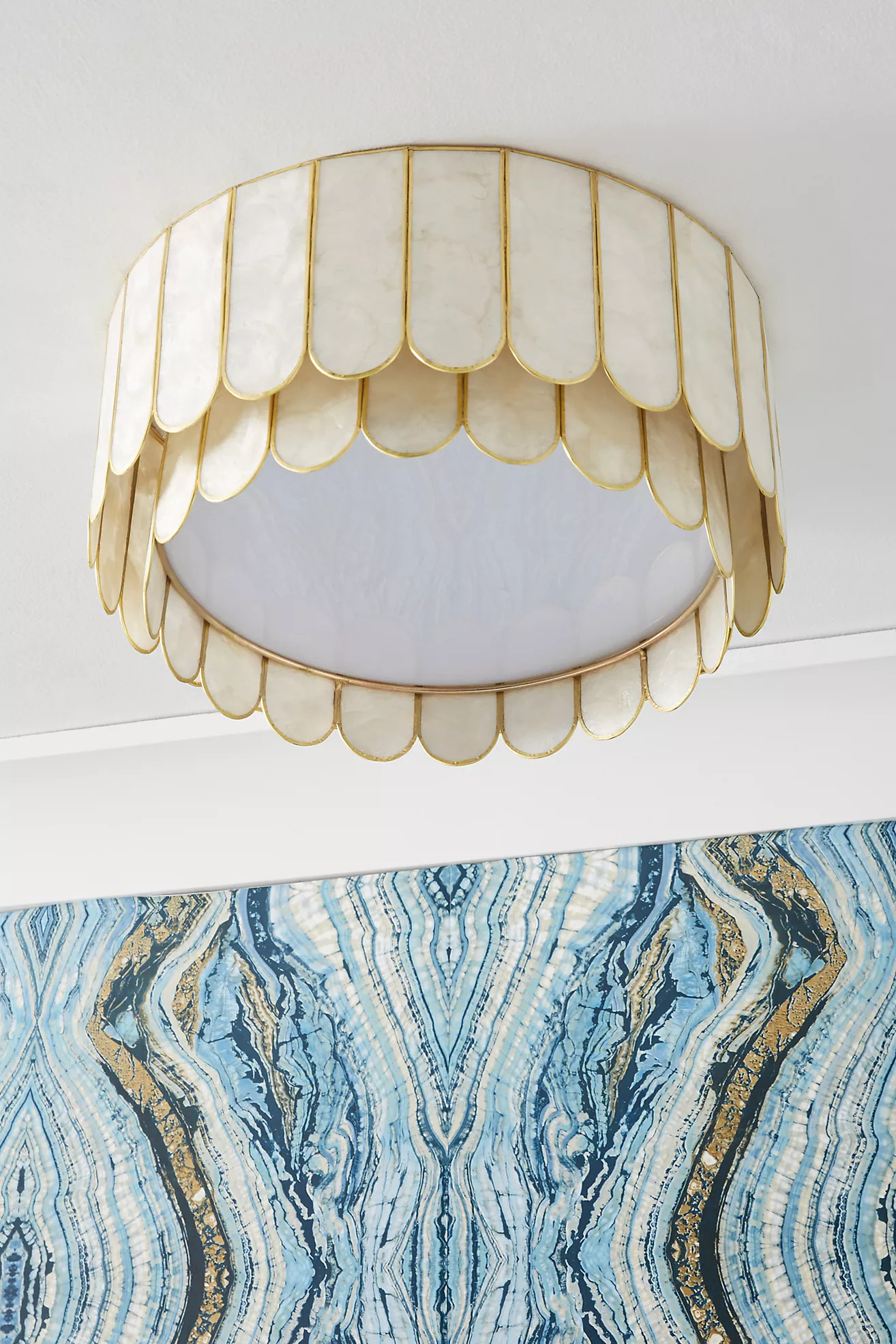 Madelyn Capiz Faceted Flush Mount | Anthropologie (US)
