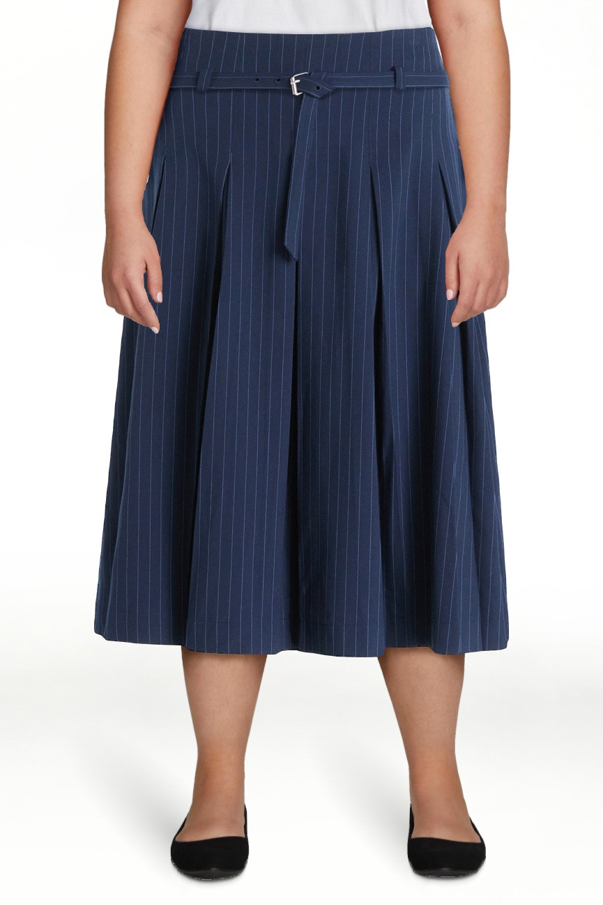 Free Assembly Women's Belted Pleated Pinstripe Maxi Skirt, Sizes 0-16 | Walmart (US)