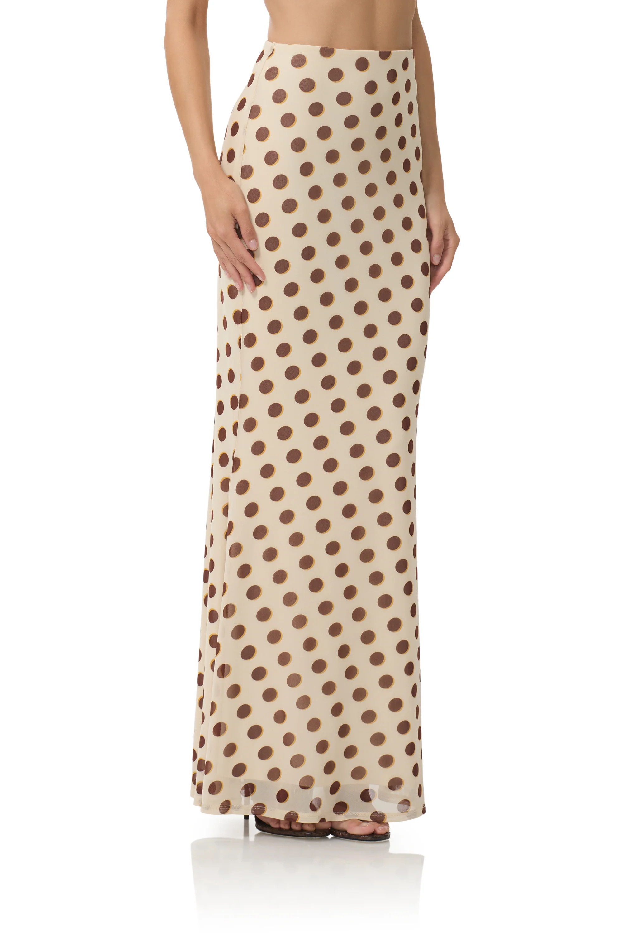 Tegan Maxi Skirt - Gold Halo Dot | ShopAFRM