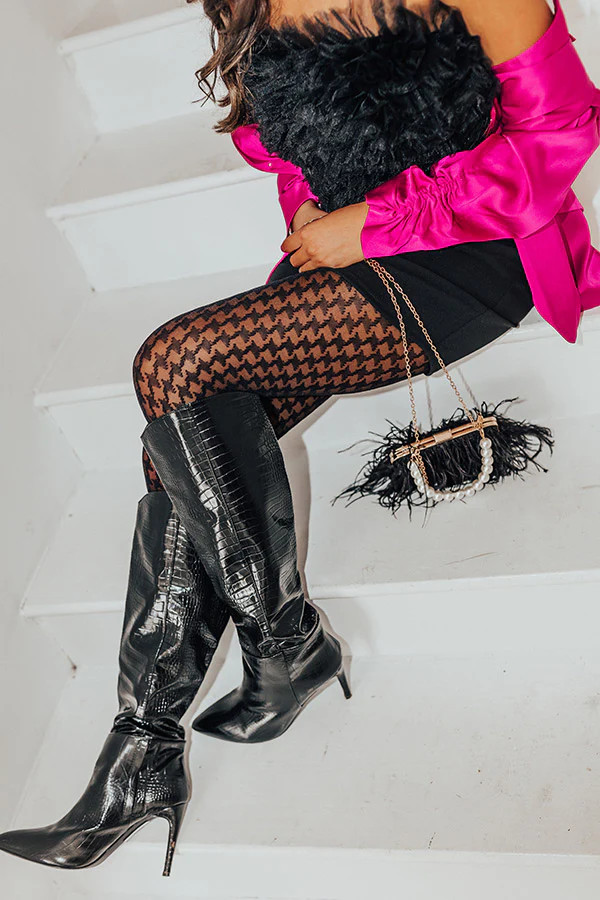 Double The Fun Houndstooth Tights | Impressions Online Boutique