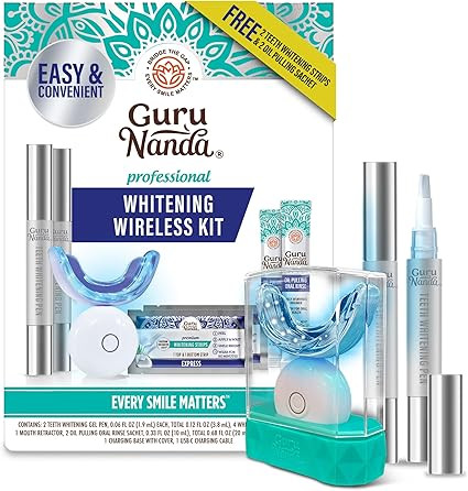 GuruNanda Teeth Whitening Kit - 8% Hydrogen Peroxide Teeth Whitening Gel Pen & Advanced Wireless ... | Amazon (US)