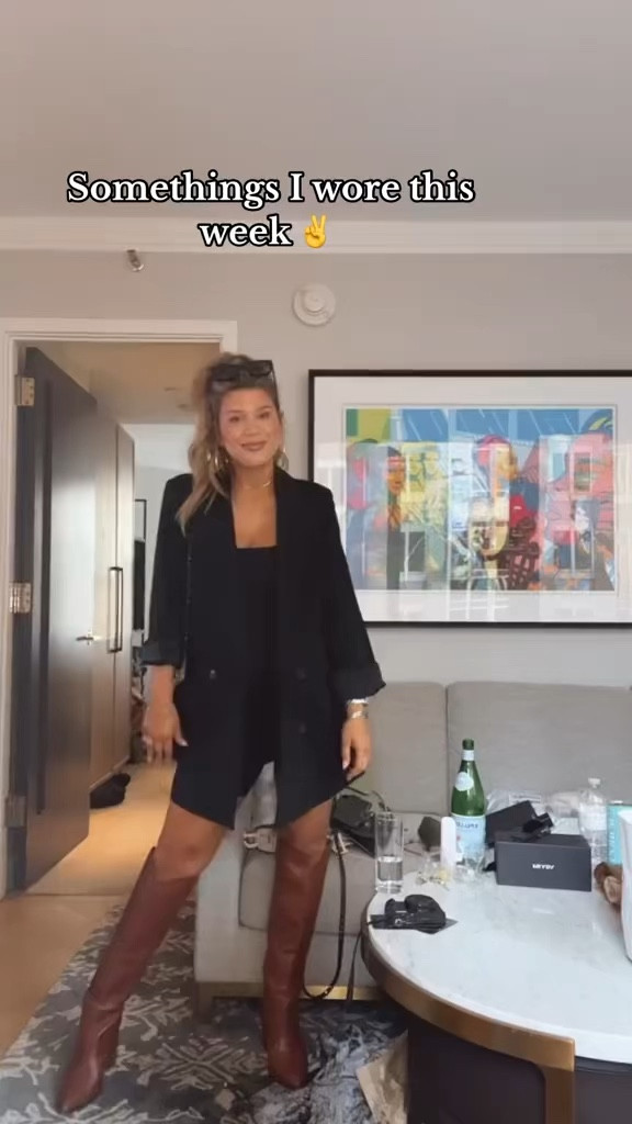 Outfit 1- Blazer( Free People), Romper(Amazon) Boots (Steve Madden)
Outfit 2- Dress(Revolve) Vest & Shoes (Free People)
Outfit 3- Top(Vici) Skirt (Lulus) Shoes (Prada)
Outfit 4- Jumpsuit (Pistola) Shoes (Vince Camuto)
Outfit 5- Top and Pants (Revolve) Shoes(old Nordstrom) 
Outfit 6- Dress (Free People) Shoes (Sam Edelman) 

#LTKSeasonal #LTKstyletip #LTKshoecrush