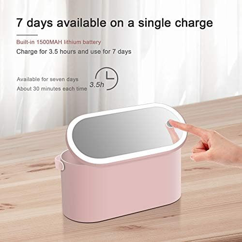 Travel Makeup Case Travel Makeup Bags Organizer with LED Light Mirror, Makeup Train Case Portable Co | Amazon (US)