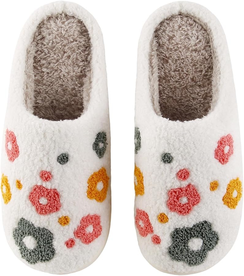 HIPINISS Womens Mens Slippers Retro Memory Foam Cute Cartoon Plush Fluffy Warm Fur Lined slippers... | Amazon (US)