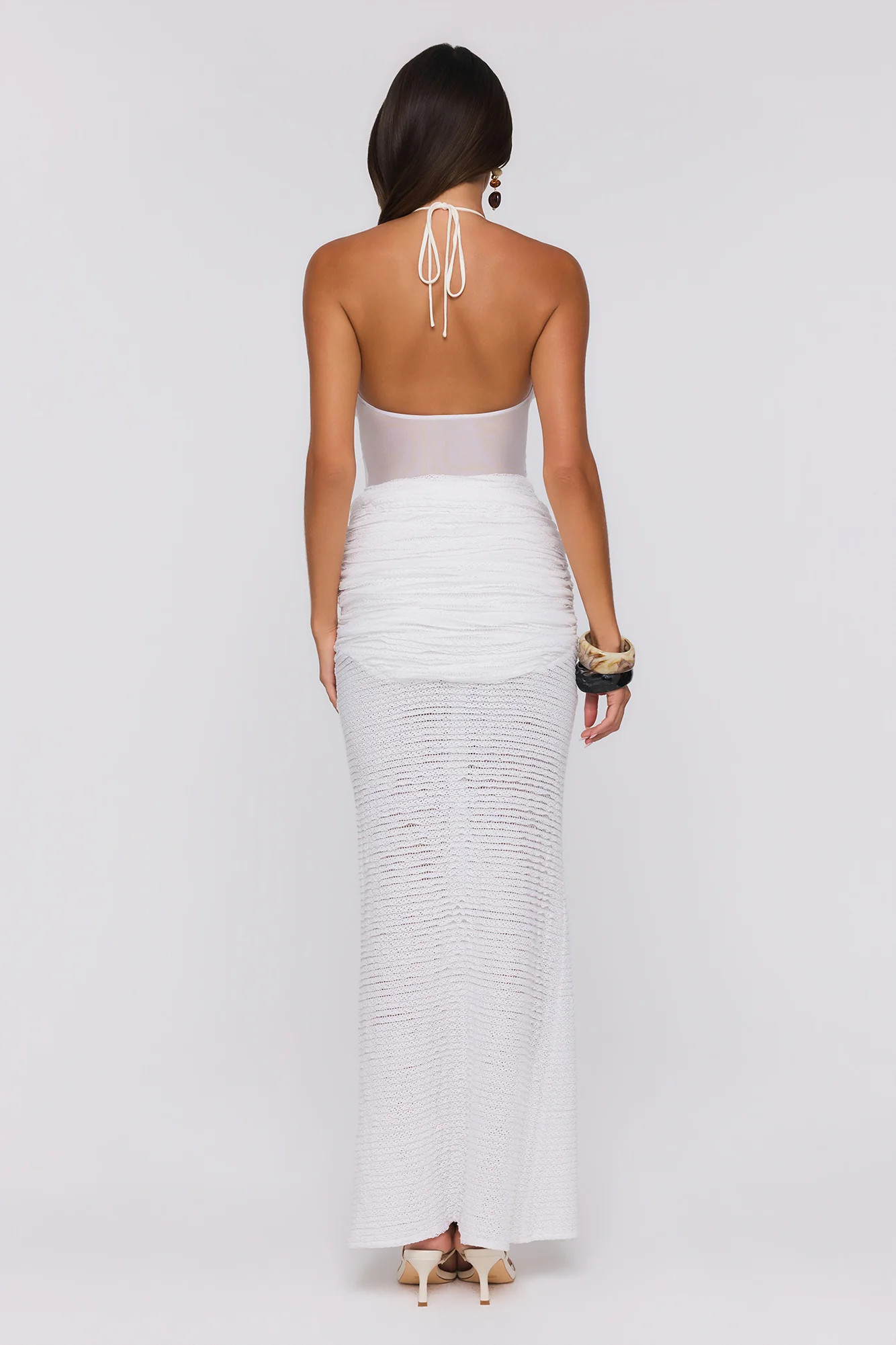 Blanco Halter Midi Dress White | Hello Molly (US)