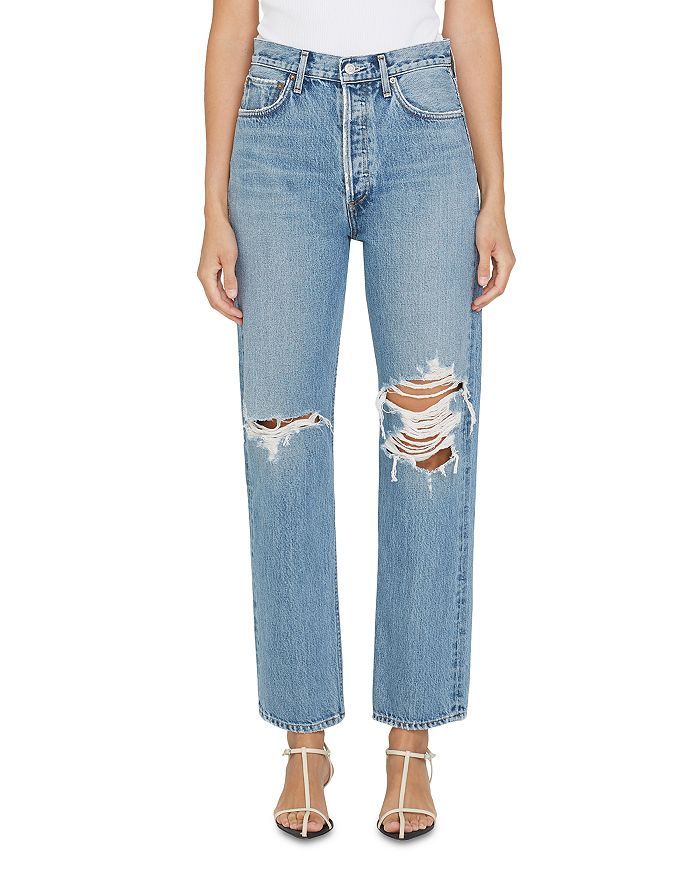 90's Distressed High Rise Jeans In Backdrop | Bloomingdale's (US)