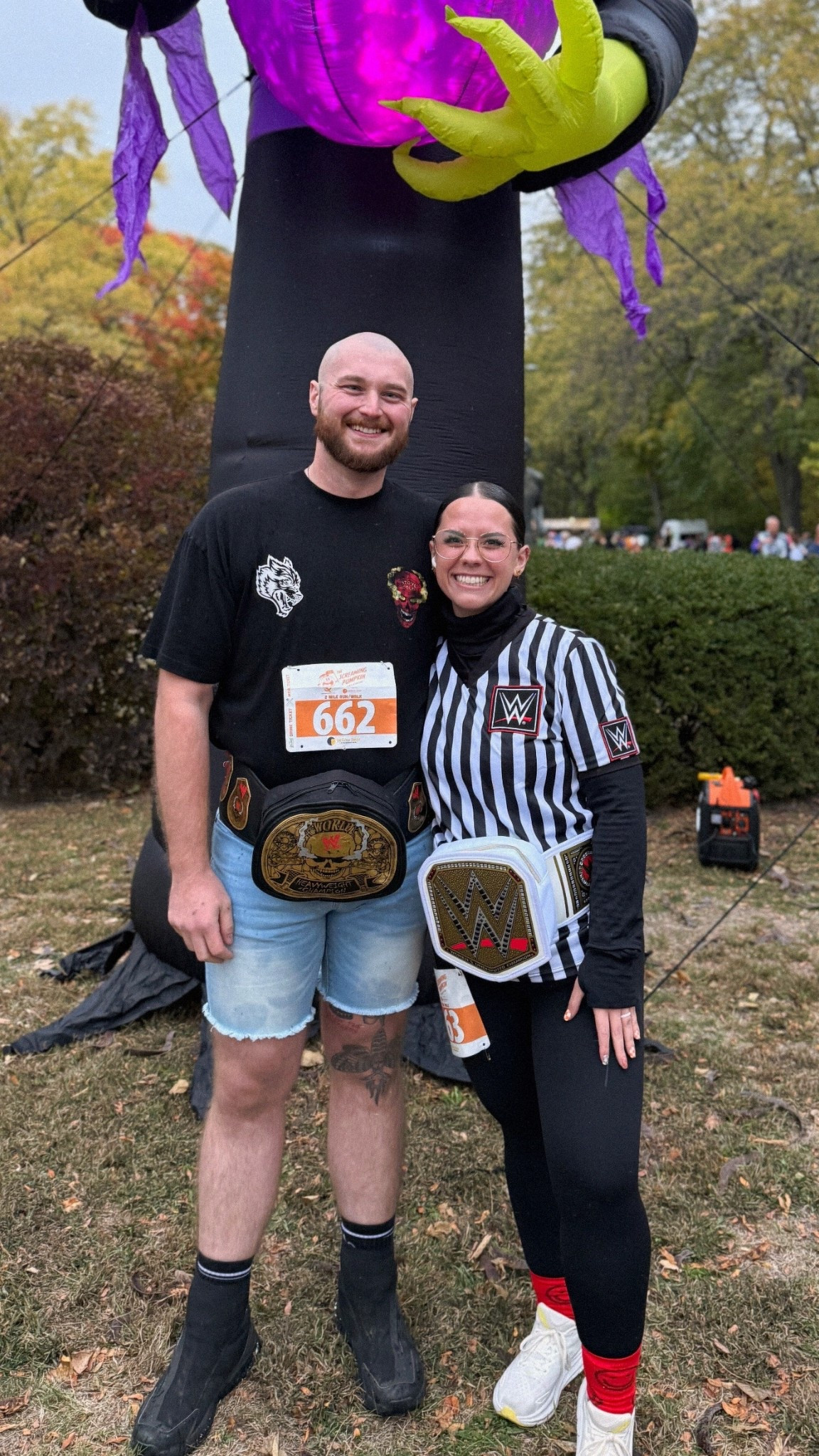 stone cold steve austin and the WWE referee take the halloween race! and yes, the belt are Igloo Coolers insulated fanny packs. 10/10 highly recommend 🤣

#LTKHalloween #LTKGiftGuide #LTKStyleTip