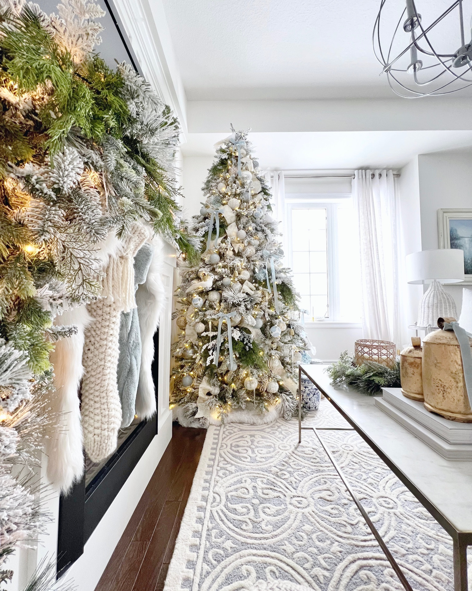 King of Christmas. Christmas tree. Flocked tree. Christmas decor. Holiday decor. Safavieh rug. Living room decor  

#LTKsalealert #LTKhome #LTKHoliday