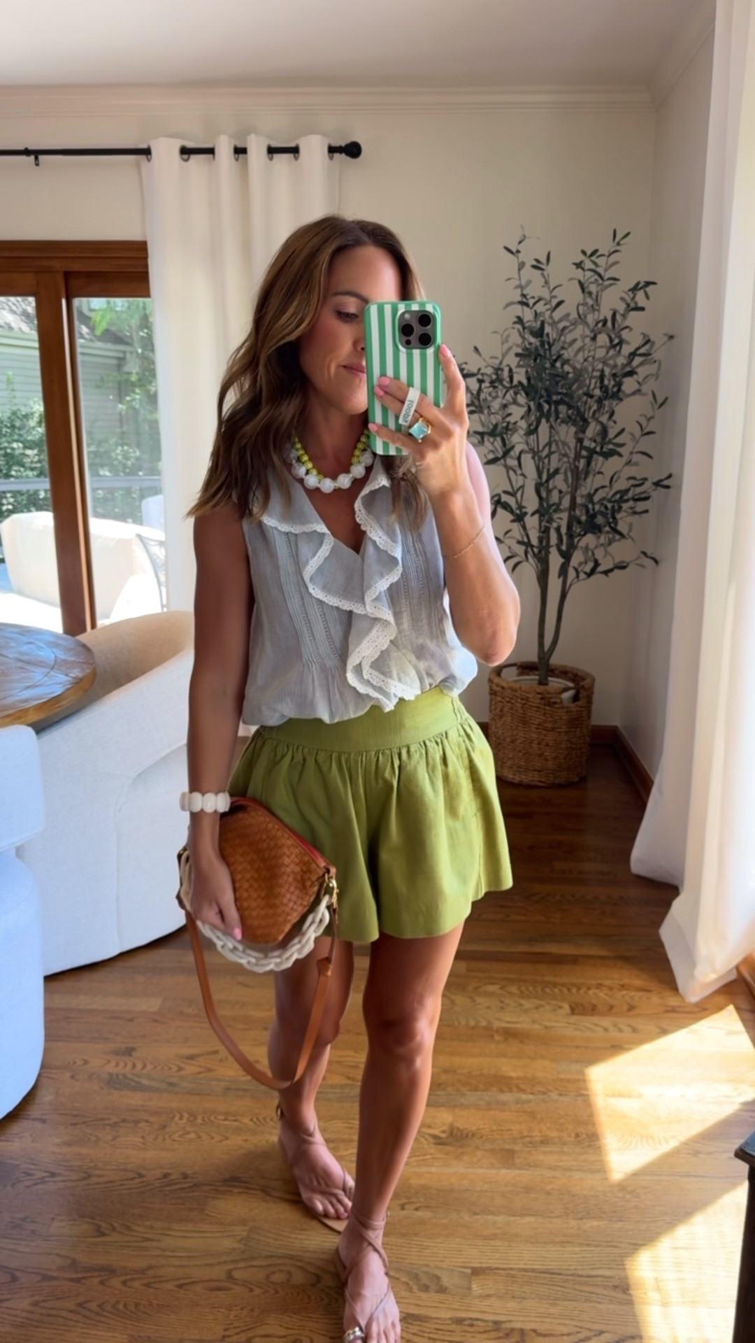 Outfit of the day. 
XS blouse. Navy stripe. 
XS shorts 
Necklace / 20% off - twopeasinablog20

#LTKootd #LTKmomlife #LTKOver40

#LTKootd #LTKmomlife