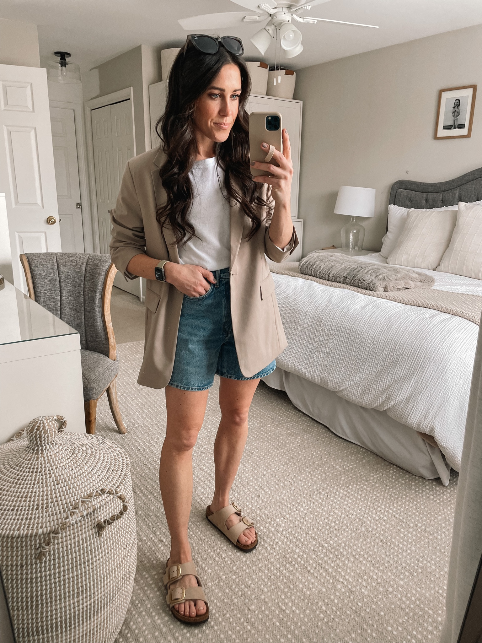 Blazer- Small
Tee- small
Shorts- 26

#LTKstyletip #LTKSeasonal