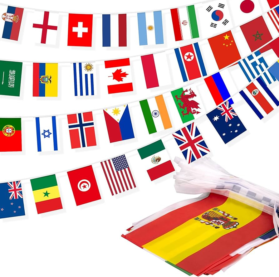 Amazon.com : 100 Countries String Flag, 82 ft International Flags Bunting Banner, World Flag Bann... | Amazon (US)