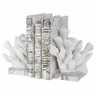 Uttermost Charbel 5-3/4" Wide Coral Set of 2 Crystal and Resin - White - Overstock - 30838585 | Bed Bath & Beyond