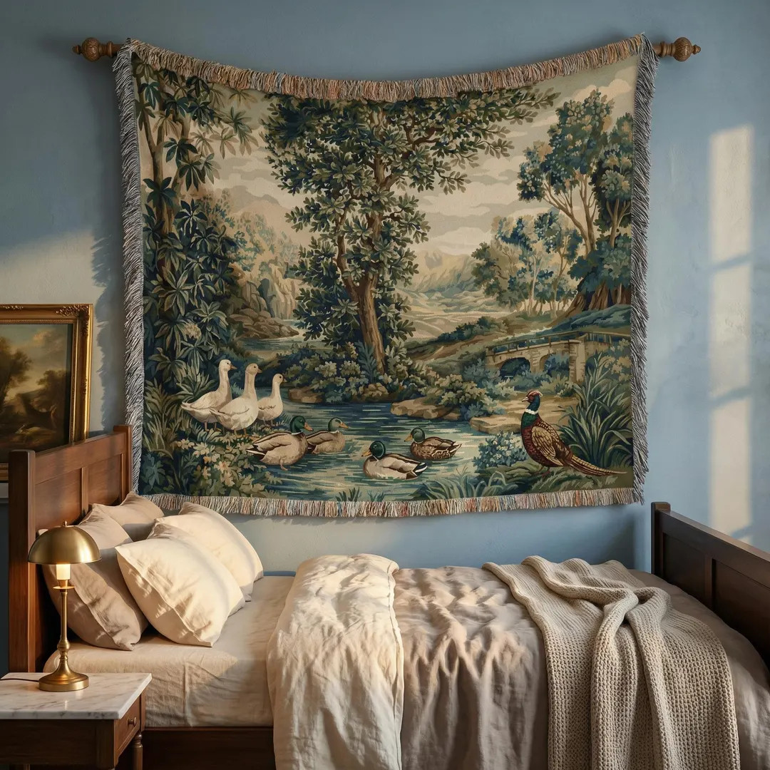 French Aubusson Verdure Tapestry, Cottagecore Woven Blanket | Etsy (US)