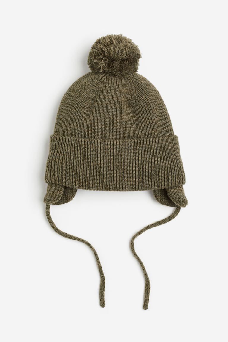Lined rib-knit hat - Green - Kids | H&M GB | H&M (UK, MY, IN, SG, PH, TW, HK)