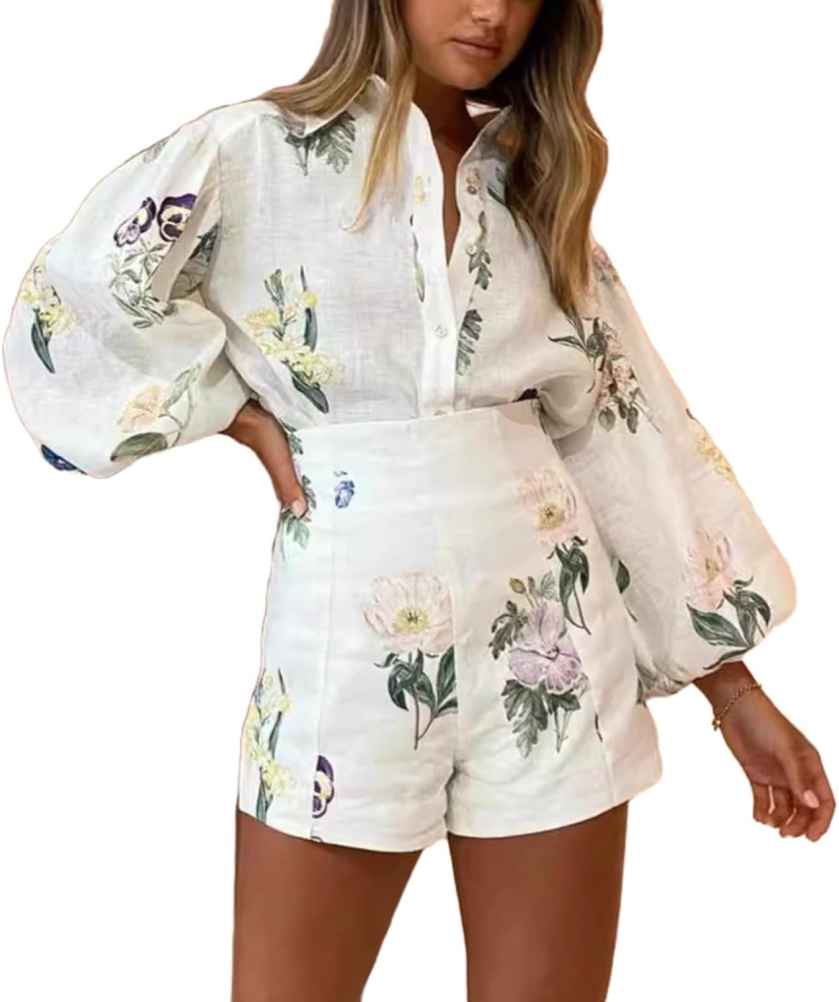  2 Piece Outfit Hawaiian Long Sleeve Button Down Shirt 

#LTKFallSale #LTKTravel #LTKStyleTip
