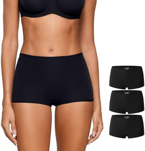 INLYRIC Women's Inbarely Plus Boyshorts Underwear - Soft Full Coverage Boxer Shorts Briefs Ladies... | Amazon (US)