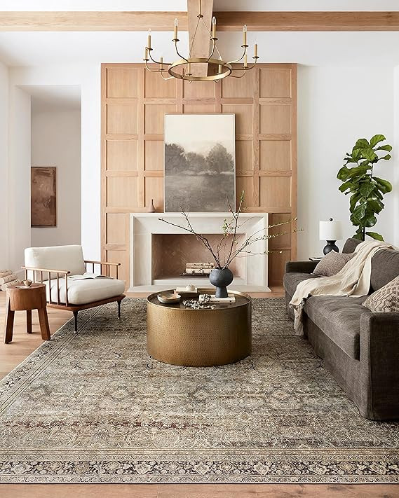 Loloi II Layla Collection LAY-03 Traditional Olive / Charcoal 7'-6" x 9'-6" Area Rug | Amazon (US)