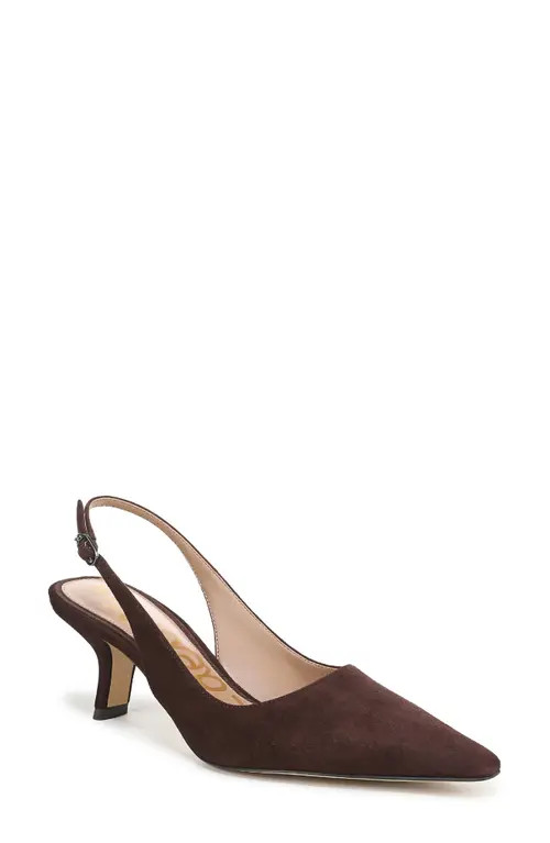 Sam Edelman Bianka Slingback Pointed Toe Pump in Cafe Noir at Nordstrom, Size 7 | Nordstrom