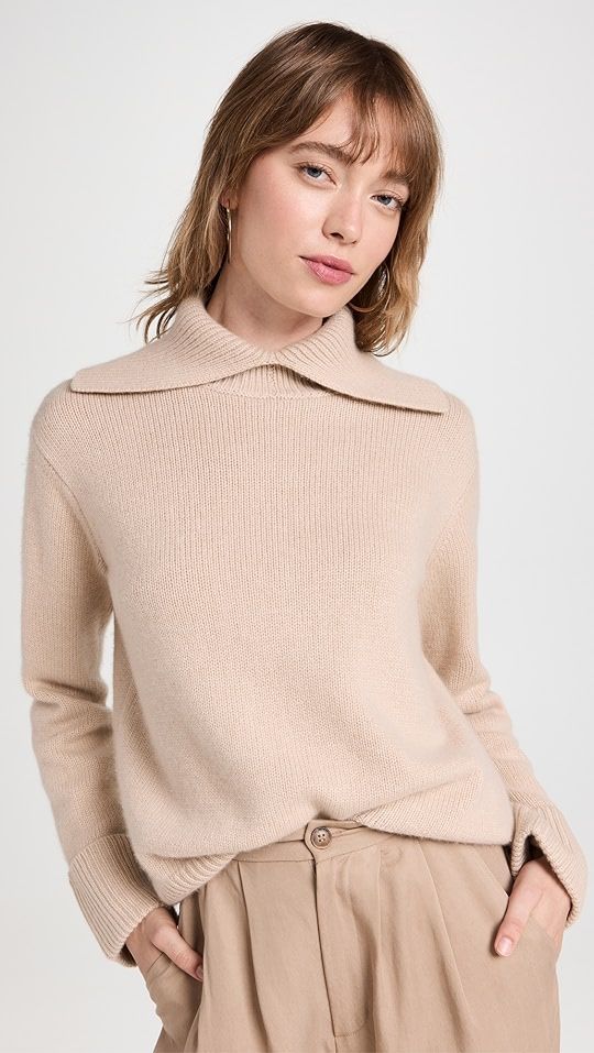 Oversized Lay Back Collar Sweater with Cuffs | Shopbop