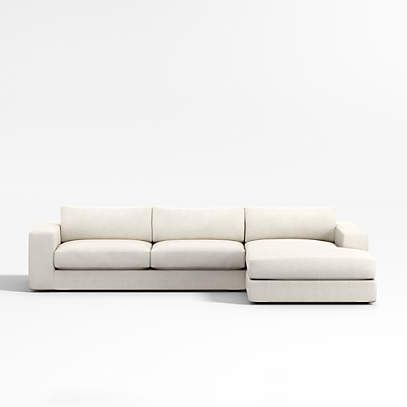 Oceanside 2-Piece Right-Arm Chaise Sectional + Reviews | Crate & Barrel | Crate & Barrel