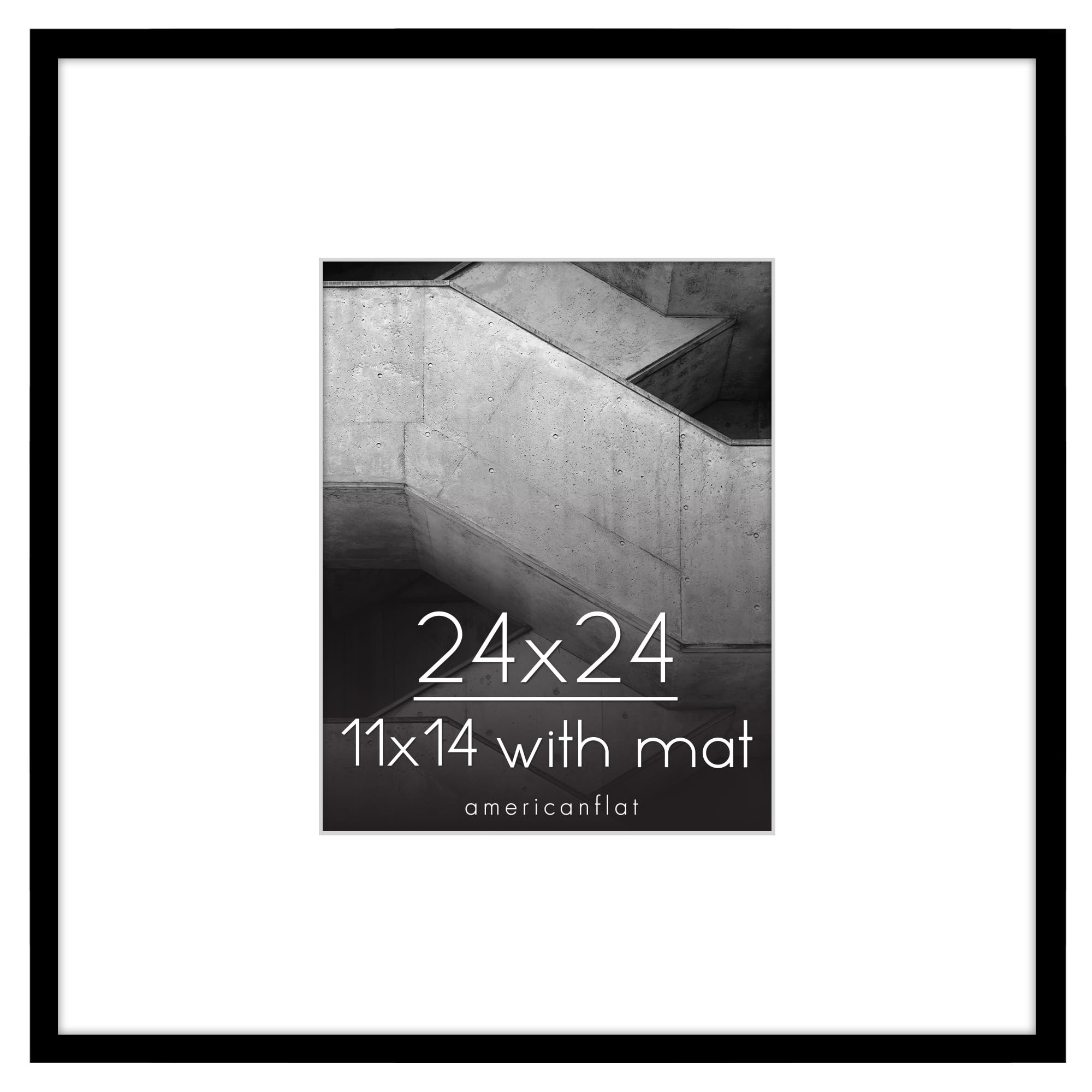Americanflat 24x24 Picture Frame in Black - Use as 11x14 Picture Frame with Mat or 24x24 Frame Wi... | Amazon (US)