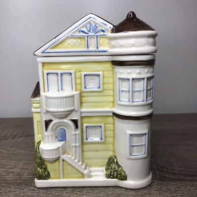 RARE Vintage 1980 Otagiri Yellow Victorian House Canister Jar Handpainted-Japan  | eBay | eBay US