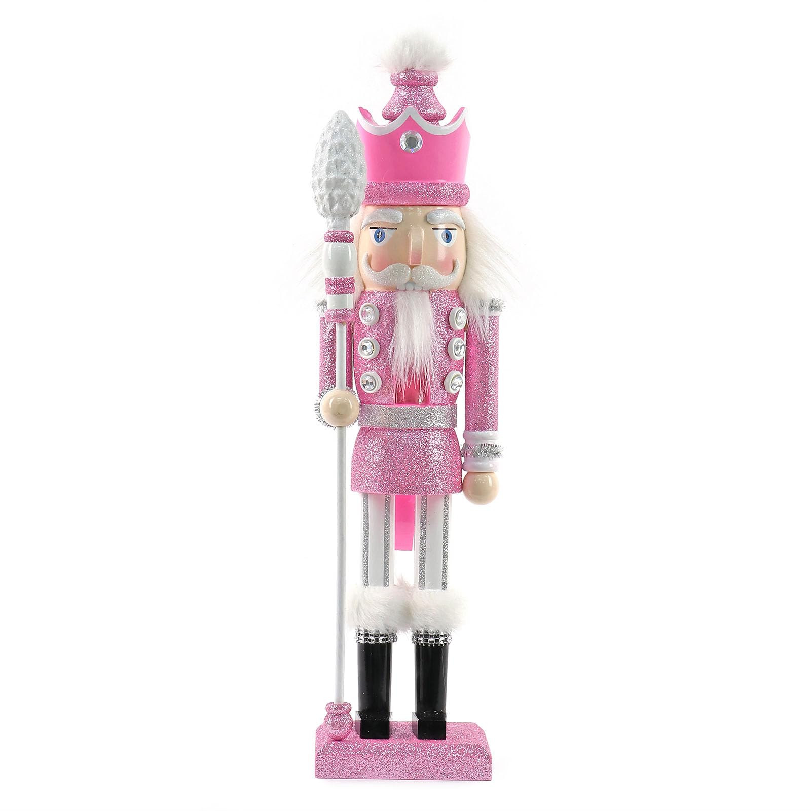 15" Nutcracker Christmas Decor,Wooden Nutcracker Soldier Decorations Holding Scepter for Fireplac... | Amazon (US)
