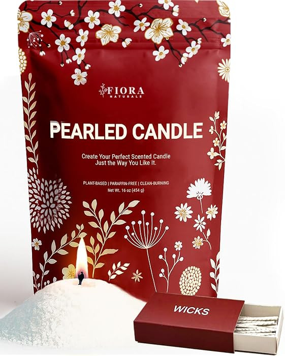 Pearled Candle Sand with Wicks \u2013 1 Lb Sand Wax Beads & 20 Cotton Wicks | Amazon (US)