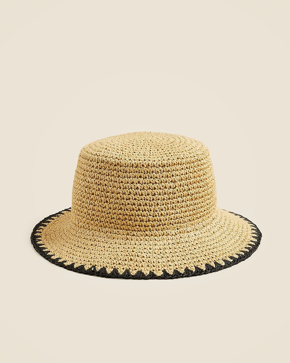 Packable straw hat with crochet trim | J. Crew US