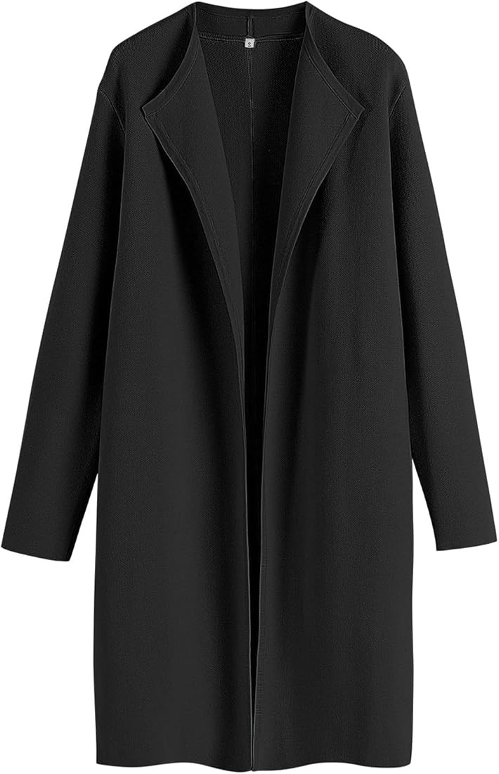 ANRABESS Women's Casual Long Sleeve Classy Draped Open Front Jackets Long Knitted Cardigan Sweater | Amazon (US)