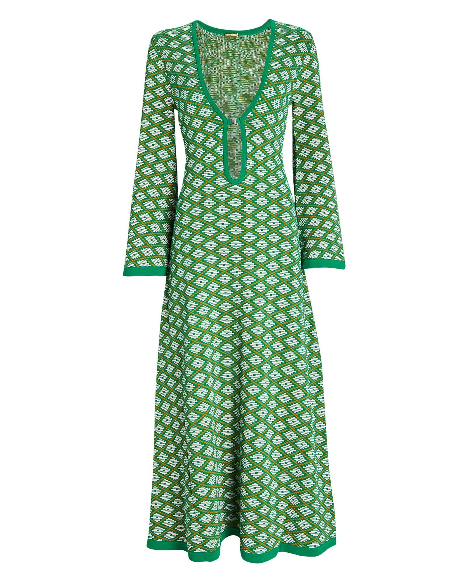 Dodo Bar Or Lori Low Cut Midi Dress, Green 40 | INTERMIX