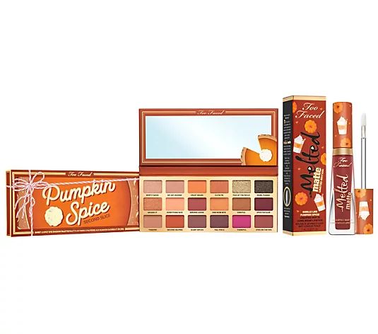 Too Faced Pumpkin Spice Eye Shadow Palette & Matte Lipstick - QVC.com | QVC