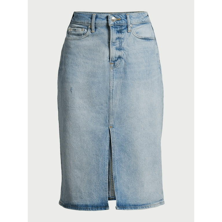Free Assembly Women's Midi Denim Skirt | Walmart (US)
