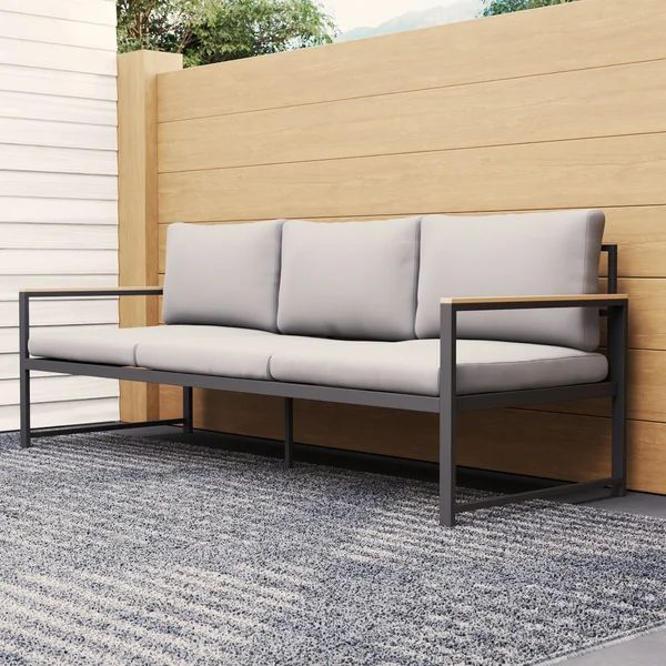 Baldwyn 81'' Wide Outdoor Patio Sofa with Cushions | Wayfair North America