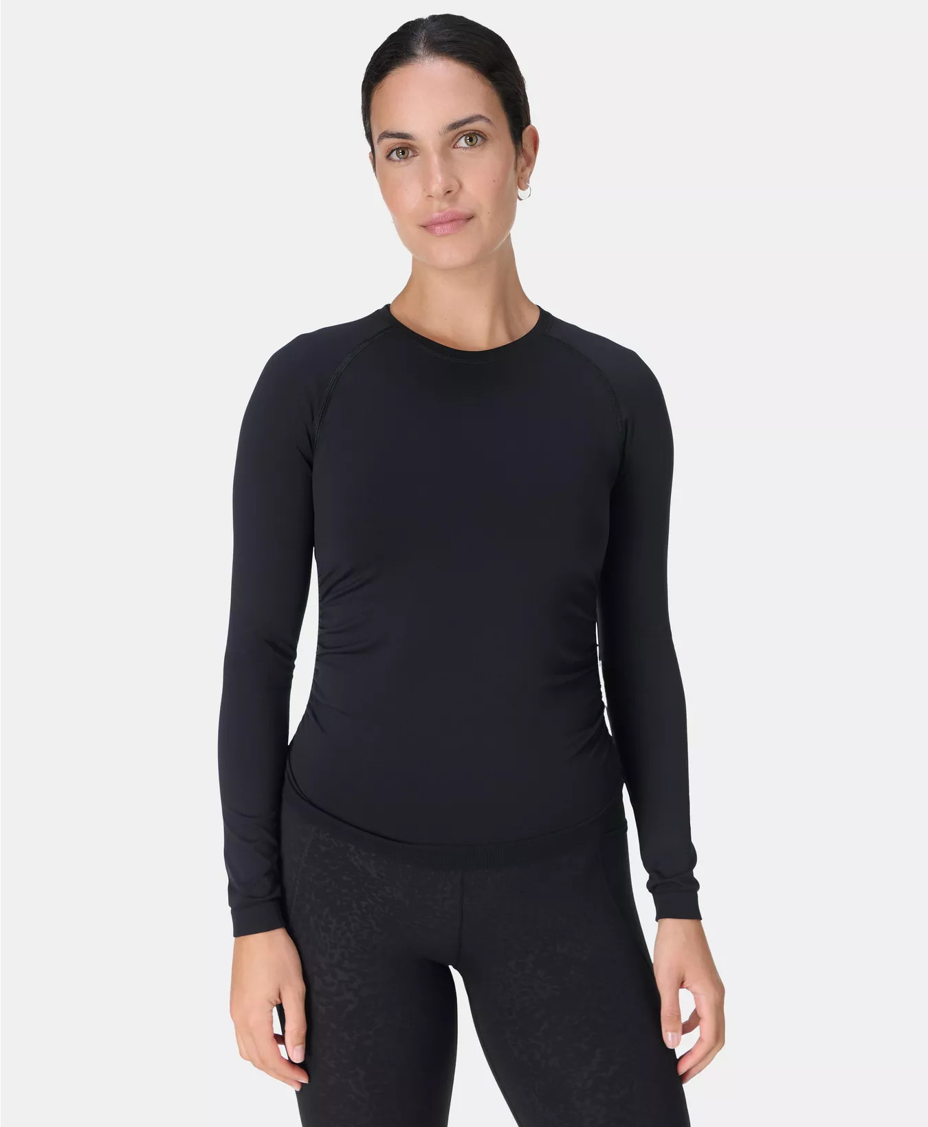 Athlete Seamless Ruched Long Sleeve Top - Black | Women's Base Layers & Long Sleeve Tops | Sweaty... | Sweaty Betty UK