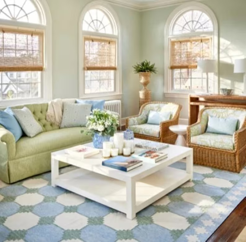 9x12 Ft Home Décor Boho Area Rug, Hand and Flat Weave Panja Dhurrie Rug, Cotton Reversible Rug, ... | Etsy (US)