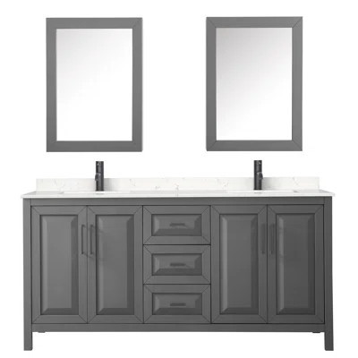 Daria 72" Double Bathroom Vanity Set with Mirror | Wayfair North America
