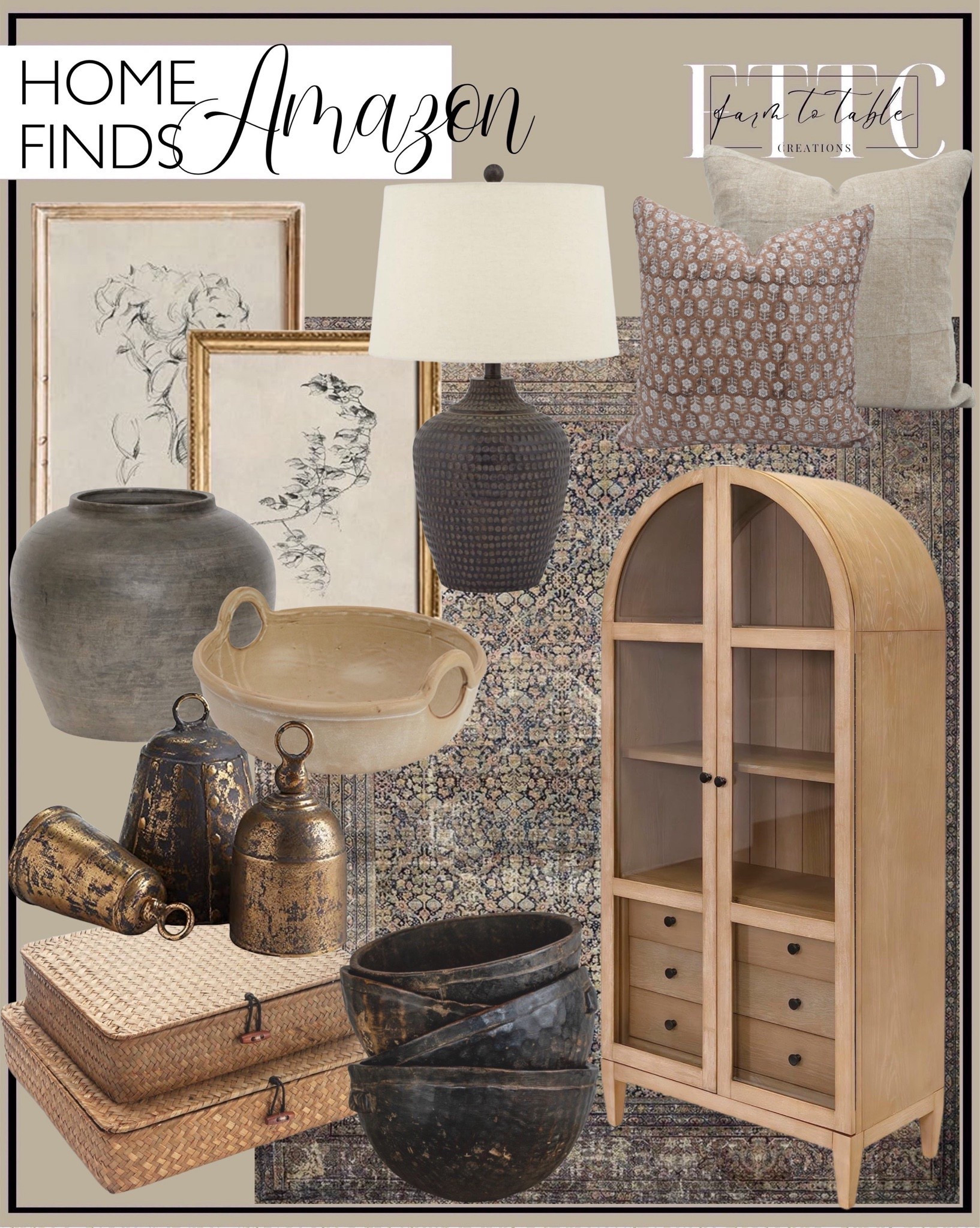 Amazon Home Finds.   Follow @farmtotablecreations on Instagram for more inspiration.

Martin Furniture Laurel Bookcase, Light Brown. Loloi Amber Lewis x Morgan Denim/MultI Area Rug. InSimSea Framed Canvas Wall Art for Living Room Bedroom Decor, Vintage Outskirts Painting Prints Farmhouse Decor, 8x10in Samll Bathroom Decor Wall Art. Pacific Coast Lighting Alese Brown Table Lamp. Fabritual Thick Linen Throw Pillow Cover, Outdoor Pillow with Handloom Print. Vintage Botanical Wall Art - Vintage Kitchen Art, Country French Bathroom. Bloomingville Stoneware Handles, Tan Reactive Glaze Serving Bowl. Flat Seagrass Storage Bins with Lid, Wicker Basket for Shelf Organize, Set of 2 (Small+Large). The Bead Chest Vintage African Fulani Wooden Milk Bowl Ghana Brown Handmade. Napa Home Accents Collection-La Taverna Bells, Set of 3. Amazon Affordable Decor. Amazon Home. Amazon Home Finds. Amazon Prime. Affordable Decor. Shelf Decor. 



#LTKFindsUnder50 #LTKSaleAlert #LTKHome