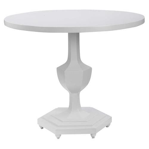 Kylie Modern Classic White Wood Geometric Base Bistro Table | Kathy Kuo Home