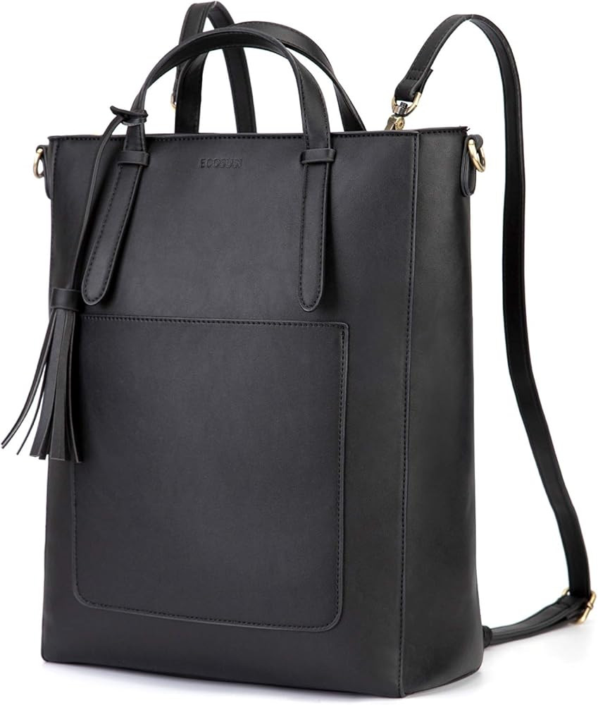 ECOSUSI Tote Bag Convertible Backpack for Women Vegan Leather Handbag Multifuction Shoulder Bag | Amazon (US)
