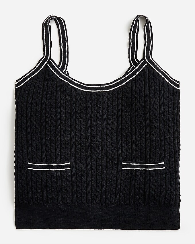 Tipped cable-knit tank top | J. Crew US