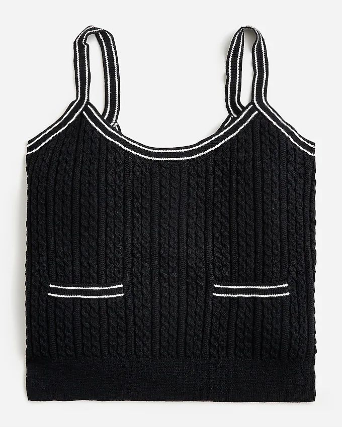 Tipped cable-knit tank top | J.Crew US