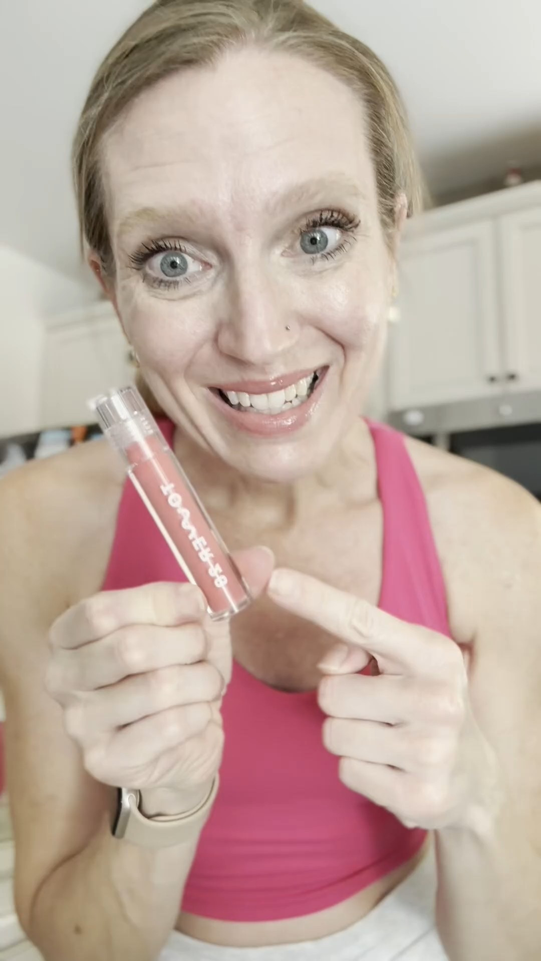 Tower 28 lip jelly. The video is uploading a weird color, but this color coconut is gorgeous. 

#LTKGiftGuide #LTKBeauty #LTKOver40