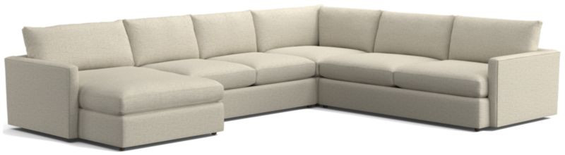 Lounge Deep 4-Piece L-Shaped Sectional Sofa with Storage Chaise Lounge + Reviews | Crate & Barrel | Crate & Barrel