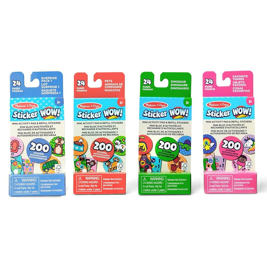 Melissa & Doug Sticker Wow!™ Mini Activity Pad and Refill Stickers 4-Pack (Dinosaur, Pets, Favo... | Amazon (US)