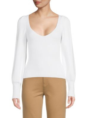 Ribbed Knit Balloon Sleeve Sweater | Saks Fifth Avenue OFF 5TH