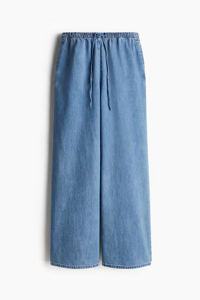 H & M - Feather Soft Denim Drawstring Pants - Blue | H&M (US + CA)