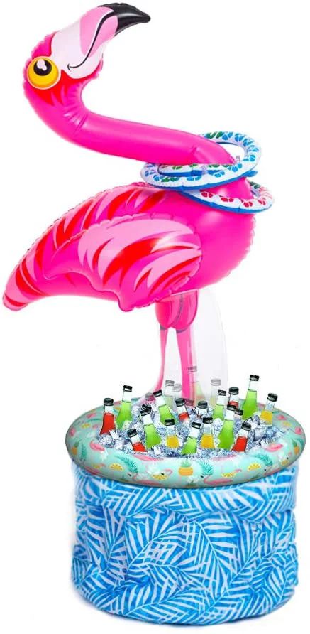 Gold Toy 50” Inflatable Flamingo Cooler with Toss Rings, Beach Theme Party Décor, Party Suppli... | Walmart (US)